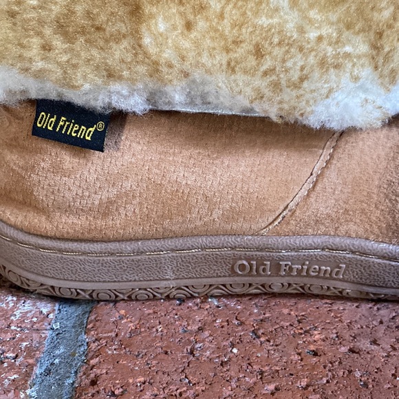 OLD FRIEND Shearling Suede Slippers MENS SZ 14 XXXXX Wide! (5E) GREAT CONDITION - Picture 3 of 6